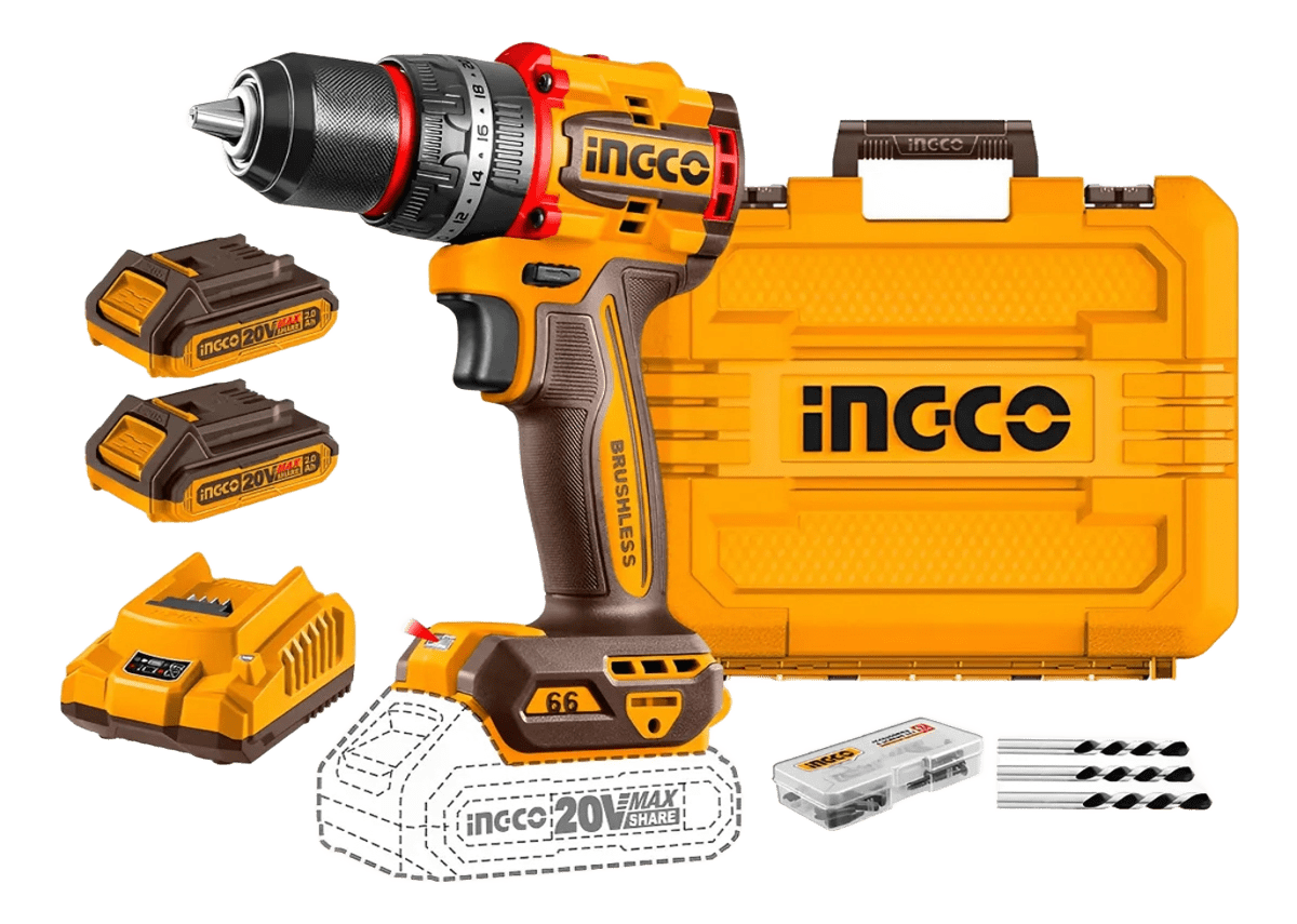 PARAFUSADEIRA E FURAD IMP. 1/2 20v 2 BAT INGCO